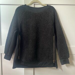 Varley Black Crew Neck Sweater with Ribbed Cuffs size S